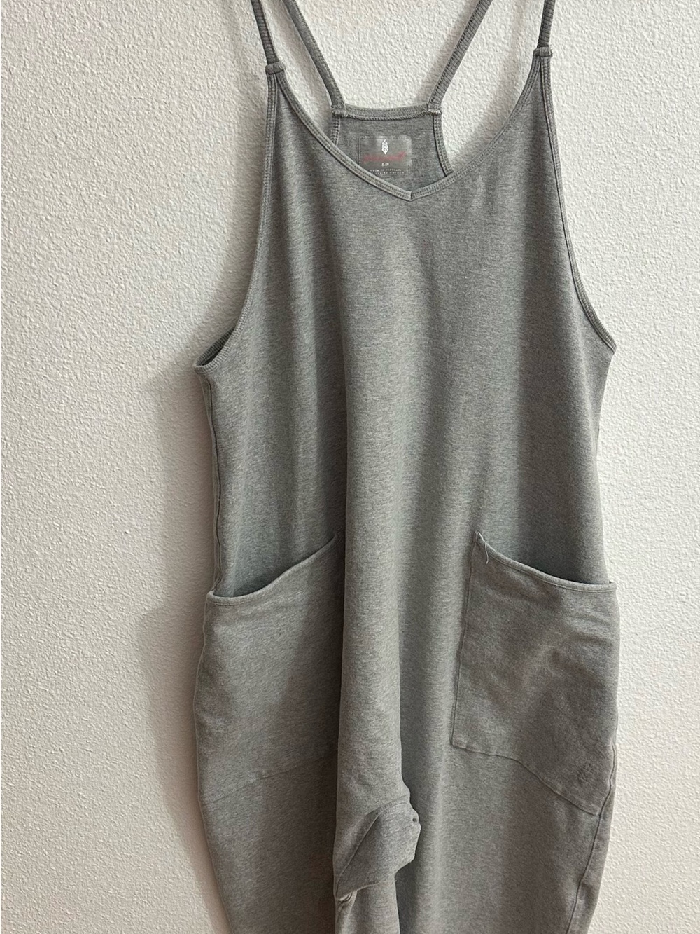 FP Movement by Free People Gray Sleeveless Pocket Jumpsuit